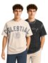 MANSLOOK Trendy Half Sleeve Oversized Cotton Blend Crew Neck Tshirt for Men – Pack of 2