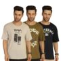 MANSLOOK Jonney Printed Oversized Fit Round Neck Cotton Half Sleeves Tshirt for Men(Pack of 3)-MACK635022