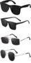 MANSLOOK Unisex Combo offer pack of 4 shades glasses Black Candy MC stan Rectangle Retro Vintage Narrow Sunglasses Women::Men Small Narrow Square Sun Glasses Combo offer pack of 4 B097PZ4MXD