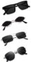 MANSLOOK Unisex combo offer pack of 4 shades Unisex Fashion Sunglasses Set, 4 Pairs, Metal Frame, Black and Silver Bcateye-499