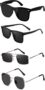 MANSLOOK Unisex combo offer pack of 4 shades Unisex Fashion Sunglasses Set, 4 Pairs, Metal Frame, Black and Silver – MC-703