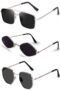 MANSLOOK Unisex Combo offer pack of 3 shades glasses White Black Candy MC stan Rectangle Retro Vintage Narrow Sunglasses Women::Men Small Narrow Square Sun Glasses Combo offer pack of candy MC stan-2