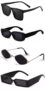MANSLOOK Unisex combo offer pack of 4 shades Unisex Fashion Sunglasses Set, 4 Pairs, Metal Frame, Black and Silver – RK-OGDD-CXCD