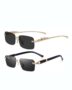 MANSLOOK MC STAN Rimless Frames (COMBO OF 2) Luxury Sunglasses For Men & Women (Black & Brown)