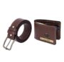 MANSLOOK Faux Leather Customized Wallet & Belt Combo For Men (Brown) | Men’s Personalised Name and Charm Wallet Set | Gift Hamper For Him | Boys Purse