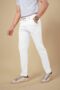 MANSLOOK Classic White Formal Trousers, Slim Fit Design with Belt Loops and Pockets