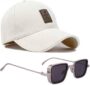 MANSLOOK Latest Baseball Cotton Summer Fashion Cap for All Season Sports, Adjustable Buckle Casual Caps Adjustable Baseball Sport Cap & Sunglass|Black Sunglasses Combo for Men & Boys.