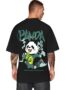 MANSLOOK Cotton Back Printed PandaCool Half Sleeve Oversize Tshirt for Men