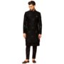 MANSLOOK Men’s Indo-Western Kurta Sherwani Trousers Set Cotton Silk Full Sleaves, Knee Length, Straight, Regular Fit, Mandarin Collar Ethnic wear