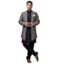 MANSLOOK Men’s Stylish Ethnic Wear Black Kurta Pajama Set with Long Jacket,