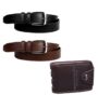MANSLOOK Artificial Leather Belt & Wallet Combo Gift Set – Stylish Formal & Casual Accessories