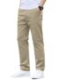MANSLOOK Men’s Straight Fit Mid Rise Pants
