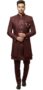 MANSLOOK Men’s Indo Western Sherwani with Shrug, Maroon Wedding Suit with Decorative Chain Detail, Traditional Ethnic Formal Wear