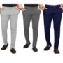 MANSLOOK Solid Lycra Material Slim Fit Stretchable Casual Wear Comfortable Formal Trousers Pants Model ||Men Bottonwear(25.3 PL 2 C3 38L.Grey,D.Grey,Blue)