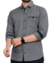MANSLOOK Men’s Regular Fit Solid Soft Touch Cotton Casual Shirt with Pocket Design with Spread Collar & Full Sleeves