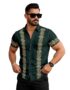 MANSLOOK Cotton Blend Regular Fit Casual Shirt | Stylish | Printed | Solid | Short Sleeve | Trendy, Dark Green with Gold Design