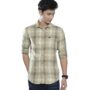 MANSLOOK Indian Garage Co Men’s Cotton Slim Fit Checkered Full Sleeves Spread Collar Casual Shirt
