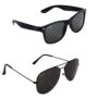 MANSLOOK Black Matt Finish Unisex Sunglasses Combo with UV Protection
