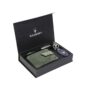 MANSLOOK Green Leather Men’s Wallet, Keychain and Pen Combo Set (GIFTBOXMIX)