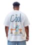 MANSLOOK 100% Pure Cotton Oversized Baggy Fit Drop Shoulder Cool Back Typographic Printed T-Shirt for Men (Sizes: 2XL to 5XL)