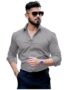 MANSLOOK Men’s Cotton Shirt with Spread Collar Neck Line Solid Pattern Full Sleeves Regular Fit and Standard Length