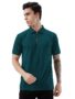 MANSLOOK Men’s Polyster Blend Regular Fit T-Shirt with Half Sleeve Chain Polo Collar V-Neck Standard Length and Classic Style