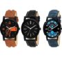 MANSLOOK FASHION WITH DEVICE OF R Analogue Black Dial Item Club Men’s Watches-Combo 3 (SR421C_bzr)