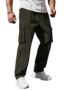 MANSLOOK Fashion Men Mid Rise Cargo Joggers – Cotton Loose Fit Utility Pants with 6 Pockets | Durable Outdoor & Hiking Trousers