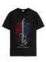 MANSLOOK Guitar Design Printed T-Shirt for Men – 100% Cotton, Regular Fit, Soft Breathable Fabric.