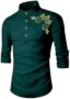 MANSLOOK Men’s Full Sleeve Short Kurta Shirt with a Trendy Mandarin Collar Crafted from a Premium Cotton Blend for Comfort Ideal for Casual and Semi-Formal Occasions