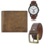 MANSLOOK Watch-Artificial Leather Belt & Wallet Combo for Men (Fz-Lr11-Wl25-Bl02)