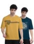 MANSLOOK Trendy Front and Back Printed Oversized Round Neck T-Shirt for Men – Pack of 2