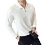 MANSLOOK Men Solid Zip Polo Neck Full Sleeve Polyester Blend Regular & Comfort Fit T-Shirt for Men’s