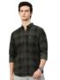 MANSLOOK Man Stylish Slim Fit Cotton Spread Collar Checked Casual Shirt