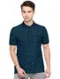 MANSLOOK Mens Regular Fit Printed Cotton Polo Tshirt
