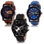 MANSLOOK Premium Special Super Quality Leather Analog Watches Combo Look Like Handsome For Boys And Mens Pack Of – 3 (436-01-02, Multicolor)