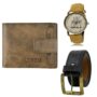 MANSLOOK Watch-Artificial Leather Belt & Wallet Combo for Men (Fz-Lr30-Wl23-Bl01)