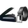 MANSLOOK Threads Midnight Duet: Black Leather Wallet and Belt Combo – Elevate Your Ensemble with Effortless Elegance