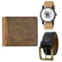 MANSLOOK Watch-Artificial Leather Belt & Wallet Combo for Men (Fz-Lr68-Wl26-Bl01)