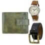 MANSLOOK Watch-Artificial Leather Belt & Wallet Combo for Men (Fz-Lr16-Wl22-Bl01)