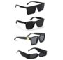 MANSLOOK Rim Square Branded Latest and Stylish Sunglasses 100% UV Protected Men & Women Medium Black Frame Black Lens Pack of 4