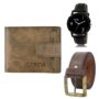 MANSLOOK Watch-Artificial Leather Belt & Wallet Combo for Men (Fz-Lr06-Wl23-Bl02)