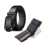 MANSLOOK Artificial Leather Belt and Wallet Combo | Stylish Gift Set for Formal & Casual Wear