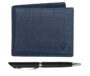 MANSLOOK Blue Croco201 Leather Men’s Wallet & Pen Combo Set (699700)