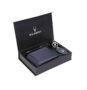 MANSLOOK Blue Leather Men’s Wallet, Keychain and Pen Combo Set (GIFTBOXMIX)