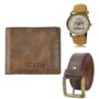 MANSLOOK Watch-Artificial Leather Belt & Wallet Combo for Men (Fz-Lr30-Wl24-Bl02)