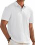 MANSLOOK Casual Polo Shirt Summer Short Sleeve Vacation Button Beach Knit Stretchy Golf Tshirts