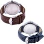 MANSLOOK Premium Branded Super Quality Premium Watches Combo Look Like Richer Person for Men Pack of – 2 (24-BRWN)