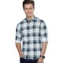MANSLOOK Men’s Cotton Slim Fit Checkered Full Sleeves Cutaway Collar Casual Shirt