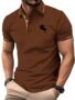 MANSLOOK Men’s Short Sleeve Polo Shirt, Button Up Collar | T-Shirt for Mens | Casual T Shirt for Men | (MT-7)